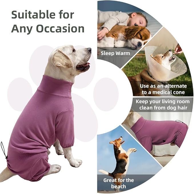 Dog Pyjamas PJS Sweater Clothes and Home Clothing Suitable for Medium to Large Breeds of Dogs, Dog Neutering Suits, Extra-Large Stretch Fabric, Four-Legged Clothes(Thickened Red, 3XL)