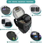 PetAmi Dog Travel Bag Backpack, 27L Airline Approved Pet Supplies Organizer with 2 Food Containers, 2 Collapsible Bowls & Poop Bag Dispenser, Weekend Road Trip Camping Dog Mom Gift, Dark Gray