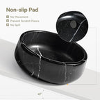 Karibiber Black Marble Dog Bowl, 3.5lbs Non Slip,Non Spill Heavy Dogs Food Bowl, Large Dog Dish, Weighted Food and Water Bowls for Medium Dogs, Natural Stone Pet Bowl, Easy to Clean, Holds 4.5 Cups