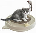 AUOON Cat Scratcher Toy with Ball Track for Indoor Cats Kittens, Milk Shake | 3 in 1 Interactive Cat Toy, Cat Scratch Pad with Cat Ball Toy and Cat Mouse Toy, for Chasing Exercise, Protect Furniture