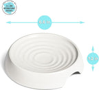 CatGuru Cat Bowls, Original Whisker-Friendly Pet Bowl for Wet & Dry Food | Wide, shallow food dish lets cats reach every bite comfortably reducing food waste. Nonslip. Dishwasher safe/ Ceramic
