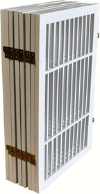 Urnporium Pet Dog Gate Freestanding, Strong Durable Folding Wooden Fence, Portable Acacia Hardwood Safety Barrier for Indoor & Outdoor Use (White Pet Gate, 8 Panel 30" Tall)
