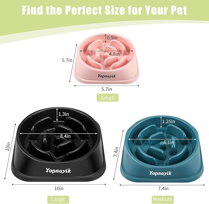 2 Pack Slow Feeder Dog Bowls for Large Dogs | Non-Slip Base, Anti-Choking Design, Reduces Bloating & Overeating, Easy to Clean, 4 Cups