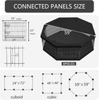 PETIME Foldable Metal Dog Exercise Pen/Pet Puppy Playpen Kennels Yard Fence Indoor/Outdoor 8 Panel 24" W with Top Cover and Bottom Pad
