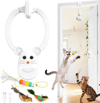 Interactive Cat Toys for Indoor Cats, Door Hanging Flying Bird Feather Toy | USB Rechargeable Automatic Cat Enrichment Toy for Exercise and Mental Stimulation, Keeps Kittens and Adult Less Bored