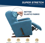 Asnomy Stretch Recliner Chair Covers with Pockets 1-Piece（Peacock Blue） | Velvet Washable Elastic Luxury Plush Reclining Furniture Protector for Dogs Cats or Lazy Boy Recliner Covers