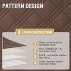 H.VERSAILTEX 100% Waterproof Sofa Covers for 3 Cushion Couch Modern Sofa Cover for Dogs XL Couch Covers for Oversized Sofa with Elastic Straps (Oversized Sofa, Brown/Beige)