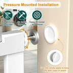 Fairy Baby 22.8"-25.5" Narrow Baby Gate for Small Stair Doorways No Drill | Pressure Mounted Small Pet Dog Gates, Easy Walk Thru Child Safety Gate, Adjustable Tension Metal Gate No Extensions, White