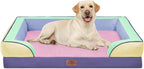 Comfort Expression Orthopedic Dog Bed for Extra Large Dogs with Bolster | Waterproof Dog Couch Bed with Washable Cover & Non-Slip Bottom, Supportive Egg Crate Foam XL Pet Bed, 42x30 Inch