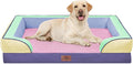 Comfort Expression Orthopedic Dog Bed for Extra Large Dogs with Bolster | Waterproof Dog Couch Bed with Washable Cover & Non-Slip Bottom, Supportive Egg Crate Foam XL Pet Bed, 42x30 Inch