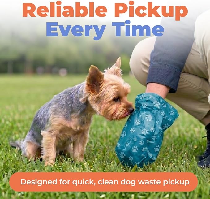 Best Pet Supplies Poop Bags for Dogs - Turquoise, 150 Count | Scented, Leak-proof, Easy-Tear perforations, 15 Thick Bags per roll, Outdoor Walking & Travel, Fits Standard Holders