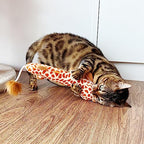 TTcat Large 11.42 Inch Giraffe Silvervine Cat Kick Toy, Crinkle Plush Cat Chew Pillow Toy with Bell Tail, Interactive Kitten Teething Stuffed Toy for Biting, Wrestling & Playing. - Image 5