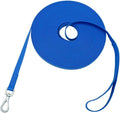 Waterproof Dog Training Leash 50FT 30FT 15FT 10FT 5FT Heavy Duty Recall Long Lead for Large Medium Small Dogs (30FT, Blue)