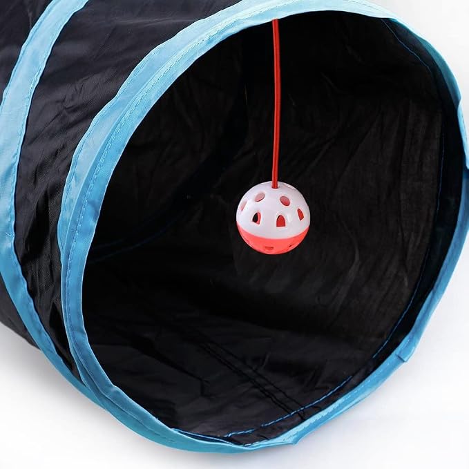 Cat Tunnel,5 Way Large Collapsible Tunnels Tube Upgrade with 6 Peek Hole,S-Shaped Maze House Play Toy Interactive Cat Toy for Cat Kitten Kitty Rabbit