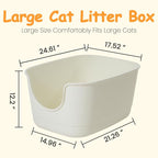 SpaceTime Extra Large Litter Box with High Sides,24.2" Lx16.3 Wx12.9 H XL Multi Cat Litter Pan for Kitty,Cat Boxes for Indoor Cats,Jumbo Litter Boxes for Big Cats,Anti-Splashing,Easy to Clean (Grey)