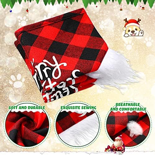 Frienda 6 Pcs Dog Christmas Reindeer Antler Bandana,Chic Style,Red - Image 4