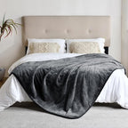 Soft Waterproof Blanket for Bed Couch Sofa, Dark Grey, 60x80 inches | Liquid Pee Proof Pet Blanket for Dog Puppy Cat, Reversible Sherpa Fleece Blanket for Couch Cover, Furniture Protector