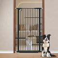 Fairy Baby 51.1" Extra Tall Pet Gate 29.5"-32.6" Wide Dog Gate for Doorways | Adjustable Auto Close Tall Cat Gate, Pressure Mounted Baby Safety Gates, 1.37" Narrow Bar Spacing Metal Gate Indoor, Black