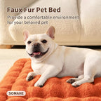 SOMAHE Plush Pet Bed Mat, Machine Washable, Medium 27x20 Vibrant Orange | Machine Washable + Non-Slip Paw Bottom: plush pet mat stays fluffy and steadier for large cats and small dogs.