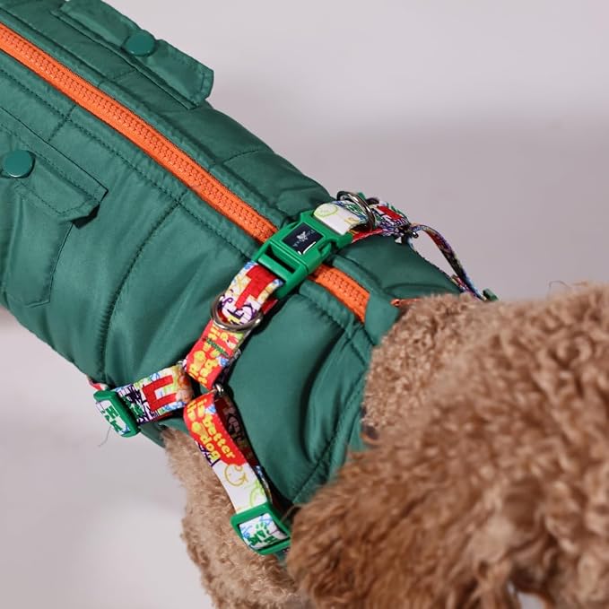 Generic Pawlook Dog Raincoat with Chest Leash and Collar, Reusable Waterproof Pet Coat for Small Dogs, Medium Dogs, Large Dogs (Green, X-Large)