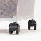 Amazon Basics Airtight Pet Food Storage Container with Scoop, BPA Free, Removable Wheels, 69 QT, Gray