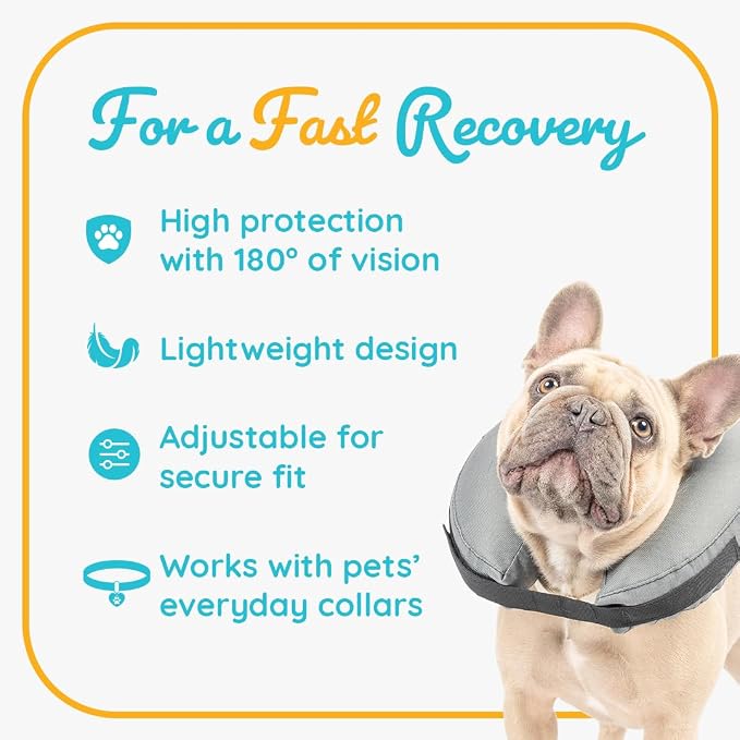 ZenPet Recovery Inflatable Collar for Dogs & Cats – Soft, Comfortable, Safe & Stress-Free Healing Alternative E-Collar After Surgery, Adjustable Donut Design, Secure Fit (XLarge)
