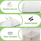 Rice Storage Container 10-15 Lbs, Airtight Flour Dry Food Bin with Scoop | Tight-Lock, Food-Grade Plastic Food Storage Container Dispenser for Cereal, Sugar, Kitchen, Pantry Organizers and Storage