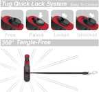 TUG 360° Tangle-Free Retractable Dog Leash with Waste Bag Dispenser (Medium, Red)