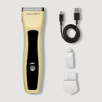 Cordless Pet Trimmer for Dogs & Cats – Rechargeable Grooming Clipper with Detachable Metal Blade, Low-Noise Motor, Supports Optional Blade Lengths (Parent) (Yellow, Combs Bundle)