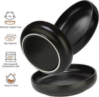 Ceramic Cat Bowls - Shallow Dishes for Food and Water, 6 Inch Matte Finish Wide Cat Food Bowl, Whisker Fatigue Free Pet Puppy Kitten Bowl Set of 3, Dishwasher Safe