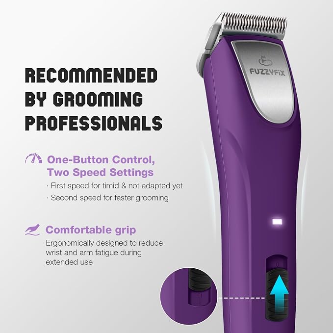 Professional Dog Clippers for Grooming 2 Speed Detachable Blade | Pet Grooming Kit for Thick Curly Matted Coats Low Noise Heavy Duty Cordless Dog Hair Trimmer for Animal Pet Horse