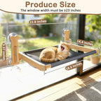 SZEE Cat Window Perch, Cooling Window Cat Bed with Cooling Mat, Foldable Pet Perch Hammock with Sturdy Wooden Frame & Large Suction Cup, with Soft Flannel Plush Backing for All-Season Use