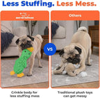 Best Pet Supplies Squeaky Dog Toys with Soft Durable Fabric for Small, Medium and Large Pets Interactive Toy for Indoor Play, Supports Active Biting and Play - Green