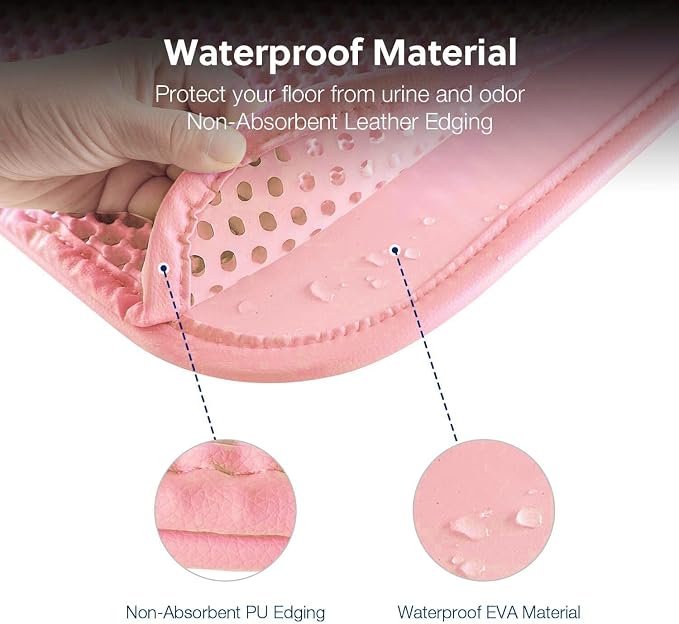 Cat Litter Mat, Kitty Litter Trapping Mat, Honeycomb Double Layer Mats, No Phthalate, Urine Waterproof, Easy Clean, Scatter Control, Catcher Litter Tray Box Rug Carpet