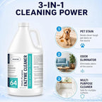 Multi-Purpose Probiotic Enzyme Cleaner, Made in USA - Pet Stain and Odor Remover - Concentrated - Professional & Home Strength Drains, Floors, Bathrooms, Toilets Trash Can, (1 gallon, Fresh fragrance)