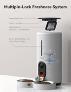 WOPET Automatic Cat Feeder with Camera for Two Cats, 6L Smart Pet Feeder with 1080P HD Video & Night Vision, 5G/2.4G WiFi Cat Dog Feeder, 2-Way Audio, SD Card Storage, Up to 10 Meals per Day
