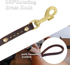 Heavy Duty Leather Dog Leash 6 ft x 3/4 inch, Genuine Leather Dog Training Leash, Soft and Strong Leashes for Medium and Large Dogs Brown