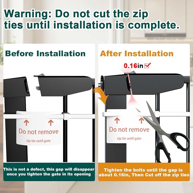 Fairy Baby 22.8"-25.5" Narrow Baby Gate for Small Stairs/Doorways/Hallways | Pressure Mounted Auto-Close Pet Gate, Metal Tension Safety Child Gate No Drill, Walk Thru Easy Install, No Extensions, Black
