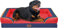 Comfort Expression Orthopedic Dog Bed for Extra Large Dogs with Bolster | Waterproof Dog Couch Bed with Washable Cover & Non-Slip Bottom, Supportive Egg Crate Foam XL Pet Bed, 45x35 Inch