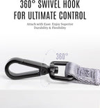 Fei & Eve Classic Dog Leash | Soft-Touch 210D Nylon, Dual Padded Handles, Traffic Handle, Tangle-Free, Heavy Duty, Twilight Gray, 4FT