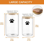Glass Dog Treat Jars Set of 2,135oz+68oz Round Dog Cat Food Container with Bamboo Lids,Airtight Cat Treat Jar, Puppy Food Cookie Jar-Keep Fresh Crispy