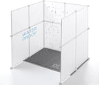 MEEXPAWS Cat Litter Box Enclosure, Splash Guard High Walls with Litter Mat | XXL Litter Box Pee Shield, DIY Plastic Sheets Easy Clean, Litter Containment, Privacy Screen, Wall Protector
