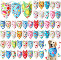 Preboun 50 Pcs Summer Bandanas for Dogs Bulk, Hawaiian Tropical Style by Preboun