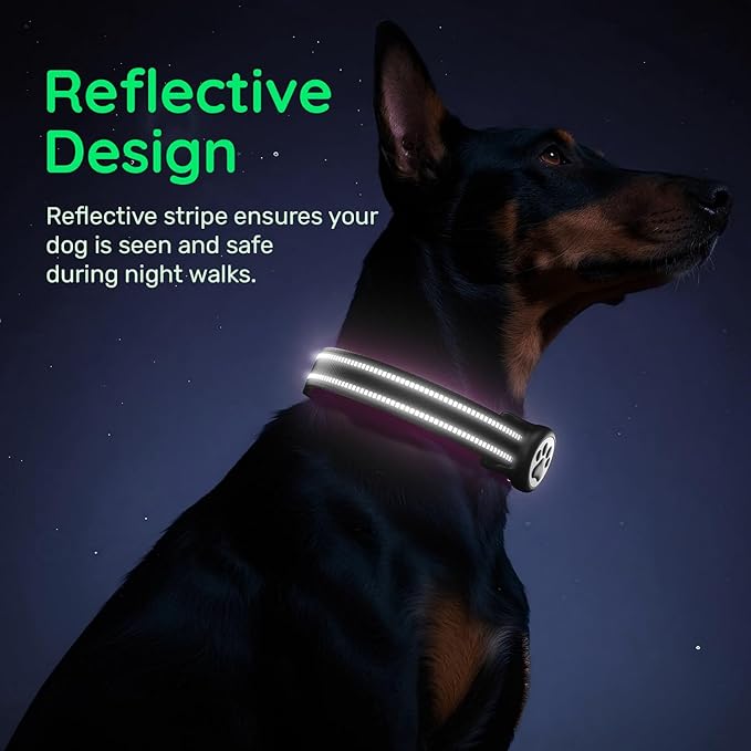 Airtag Dog Collar, Reflective Ultra-Durable Nylon Padded with QR Code Buckle & IP68 Waterproof Air Tag Holder Compatible for Apple AirTag, Comfortable for Small Medium Large Dogs(Black,S)