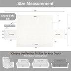 Boho Quilted Grand Sofa Couch Covers, Soft Cozy Couch Protector for 4 Cushion Couch, Pet-Friendly Couch Covers for Super LargeSofa, Oversized GrandSofa Slipcovers (Grand Sofa 88", White)