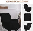 Easy-Going 100% Waterproof Recliner Chair Cover，1-Piece Recliner Slipcover | Dual Waterproof Couch Cover for Recliner，Leakproof Furniture Protector for Kids Pets Dog Cat Daily Stain, Black