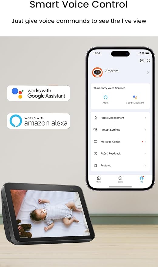 360° Indoor Security Camera, Home/Baby/Elderly/Dog/Cat/ Monitoring Cameras | AI Motion Detection, Night Vision, 2-Way Audio, SD Card Local/Cloud Storage, Work with Alexa & Google Assistant, 2.4G WiFi