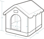 Jiupety Dog House Indoor, S Size Indoor Dog House for Small Dogs and Cats, Warm Cave Sleeping Nest Bed for Cats and Dogs, Gray