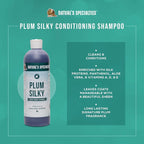 Nature's Specialties Plum Silky Ultra Concentrated Dog Shampoo Conditioner, Makes up to 3 Gallons, Natural Choice for Professional Pet Groomers, Silk Proteins, Made in USA, 16oz