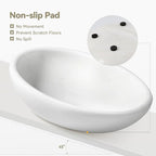 White Cat Bowl, Marble Food and Water Bowl for Cat and Small Dog, Heavyweight 1.5lb Non-Tip Pet Food Dish with Slip-Proof Pad, Premium Stone Feeder for Elegant Home Decor
